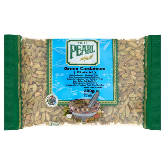 200g White Pearl Green Cardamom Pack (1 x 200g) – Finest Quality Elaichi Spice