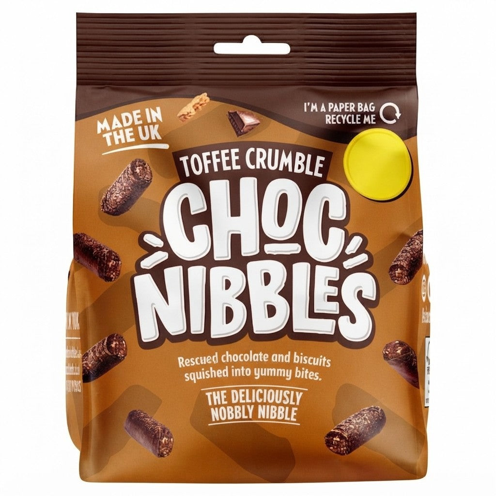 12 x 135g Choc Nibbles Toffee Crumble Deliciously Nobbly Nibble