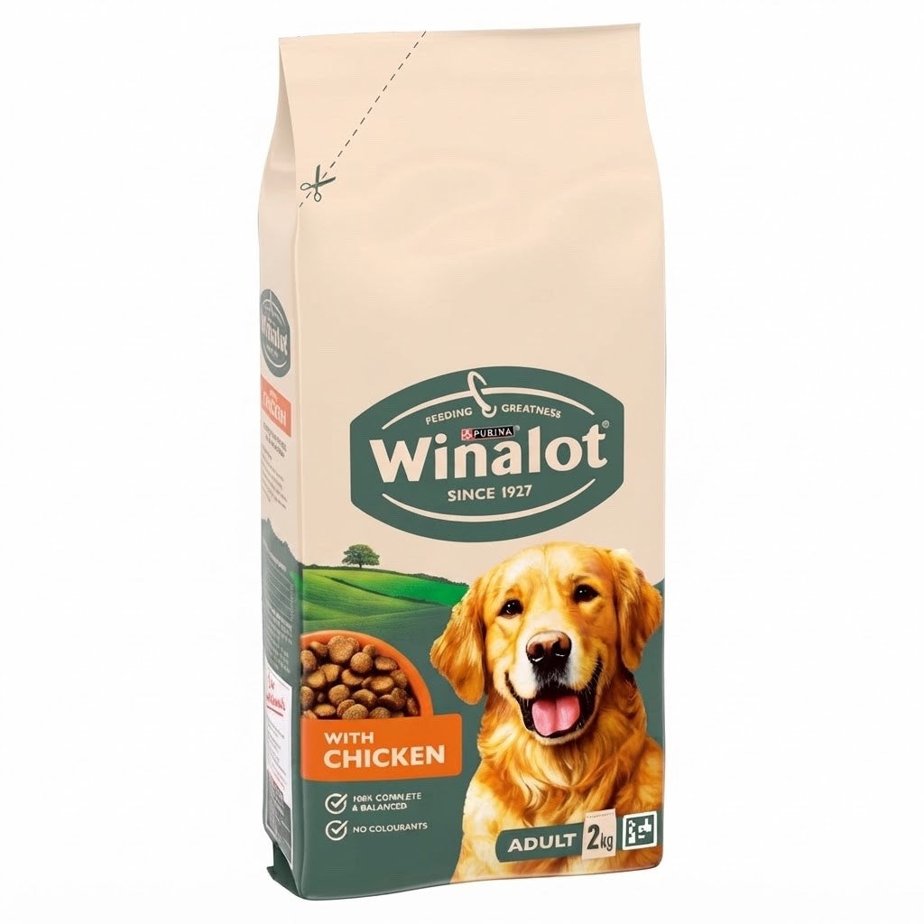 2kg x 1 & 2kg x 4 | WINALOT Chicken Dry Dog Food Complete Adult Pet Nutrition