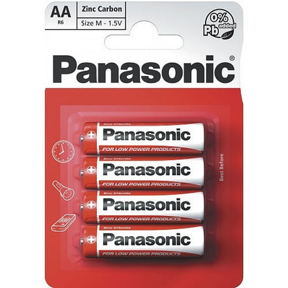 4 x Panasonic AA Batteries 4 Pack Box 12 Packs 48 Total 1.5V Zinc Carbon