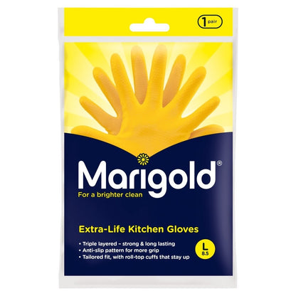 Marigold Extra-Life Kitchen Gloves Rubber Washing Up Dishwashing Small Medium La