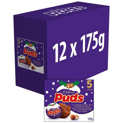 12 x 175g (5 x 35g) Cadbury Dairy Milk Chocolate Christmas Puds Multipack Sweets