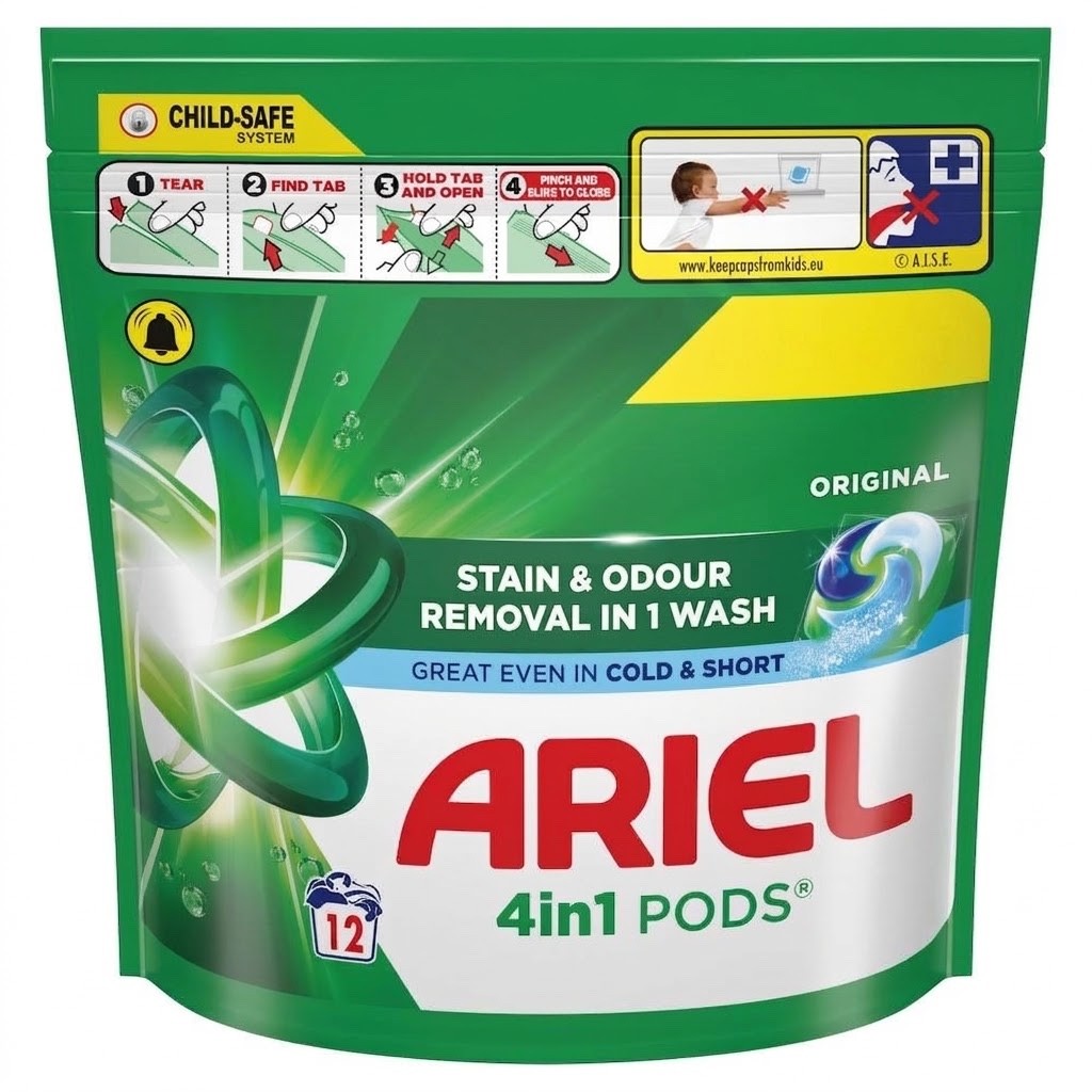 5 x 12s (60 Pods) Pack  Ariel 4 in 1 PODS Laundry Detergent Capsules