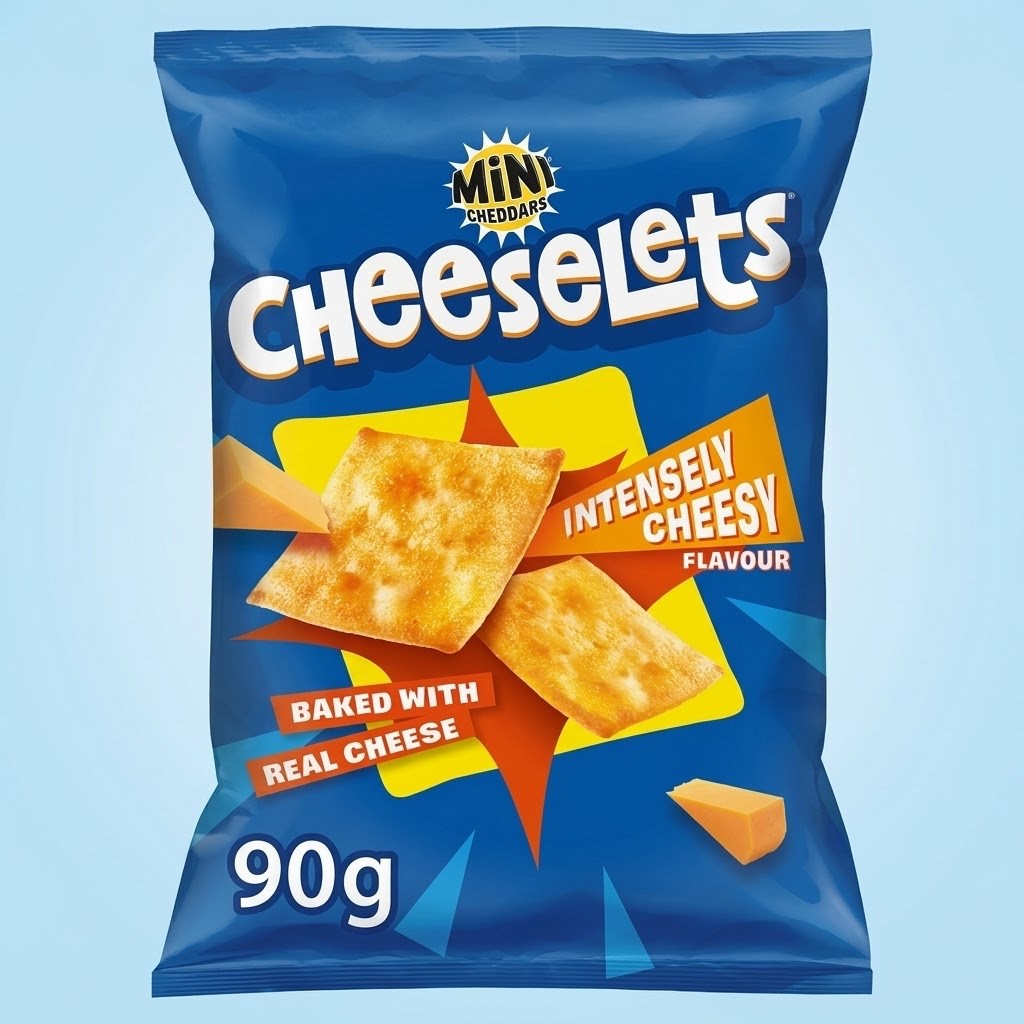 15 Pack x 90g Mini Cheddars Cheeselets Intensely Cheesy Flavour Baked Biscuit