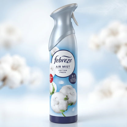 8 x Febreze Air Mist Cotton Fresh Spray 185ml Room Odour Eliminator Wholesale
