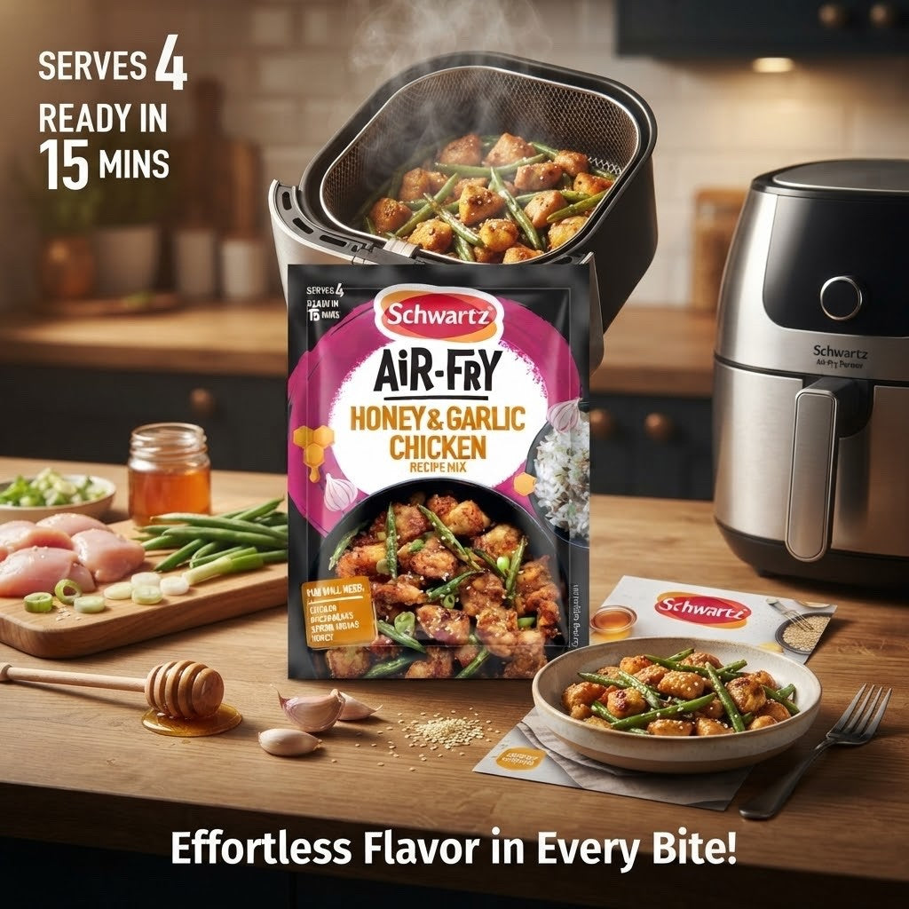 30g x 12 | Schwartz Air Fryer Honey & Garlic Chicken Recipe Mix - Bulk 12 Pack