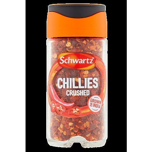 29g × 6 Schwartz Crushed Dried Red Chillies Glass Jar | Fiery Chilli Flakes