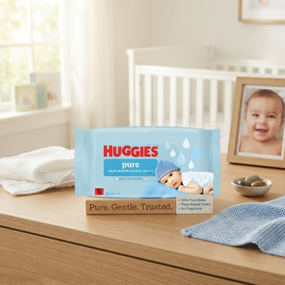 6x 48 Wipes Huggies Pure Baby Wipes total 288 Sensitive Newborn Fragrance Free