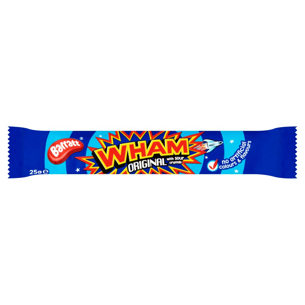 Barratt Wham Original Sour Crystals Chew Bar Pack of 60 x 25g