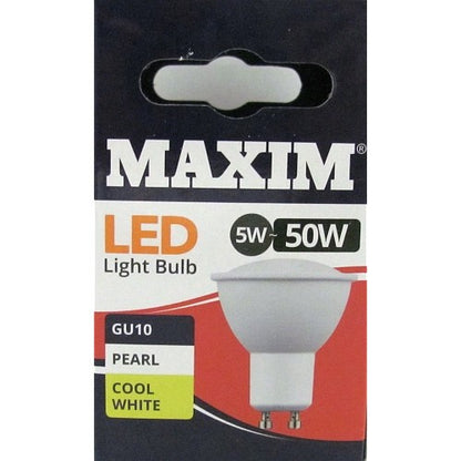 50W × 10 Maxim LED GU10 Spotlight Light Bulb 50W Equivalent Warm White 230V