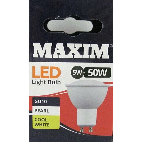 50W × 10 Maxim LED GU10 Spotlight Light Bulb 50W Equivalent Warm White 230V