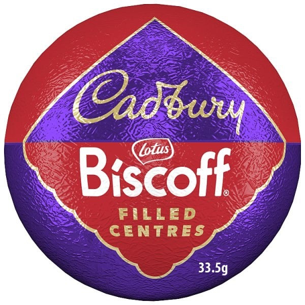 48 x 33g Cadbury Biscoff Filled Centres Christmas Chocolate Bauble