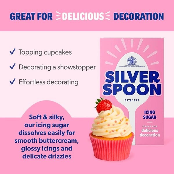 Silver Spoon Icing Sugar 1kg / 500g Cake Frosting - Bulk Case