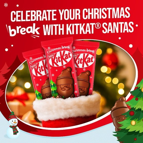 29g x 30 Nestle Kit Kat Milk Chocolate Santa Figures Bulk Christmas Stocking Fil