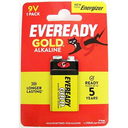1x Eveready Gold 9V Battery 1 Pack 9 Volt Alkaline Smoke Alarm Long Lasting