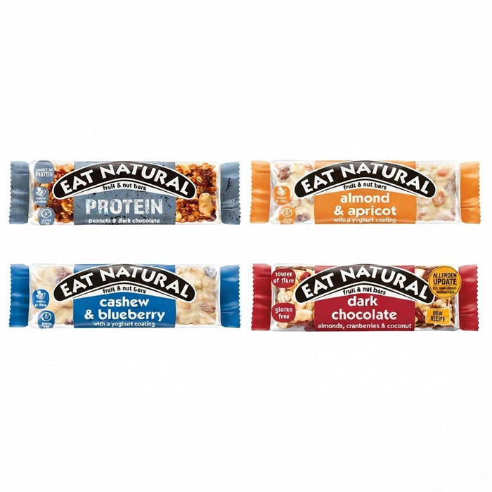 12x 40g Eat Natural Fruit & Nut Bars Mixed Variety Healthy Snack Bars UK