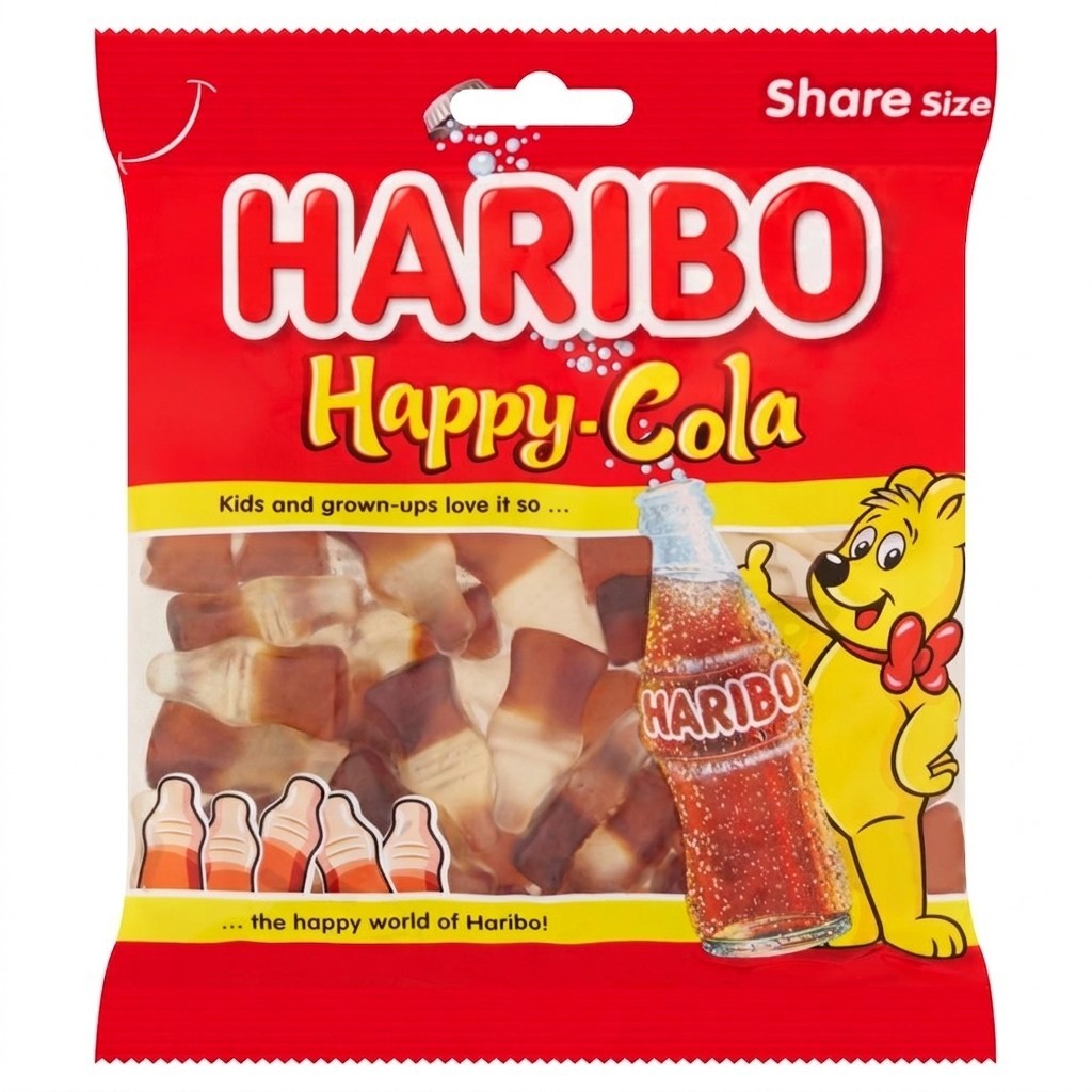 HARIBO Milkshakes,Happy Cola Zing,Fizzy Jelly Sweets Pack of 12 x 140g
