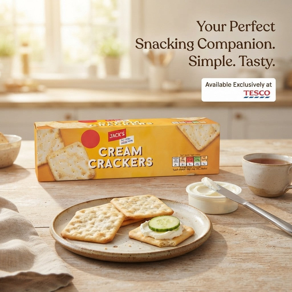 12x 300g Jack's Cream Crackers Traditional Crispy Savory Crackers