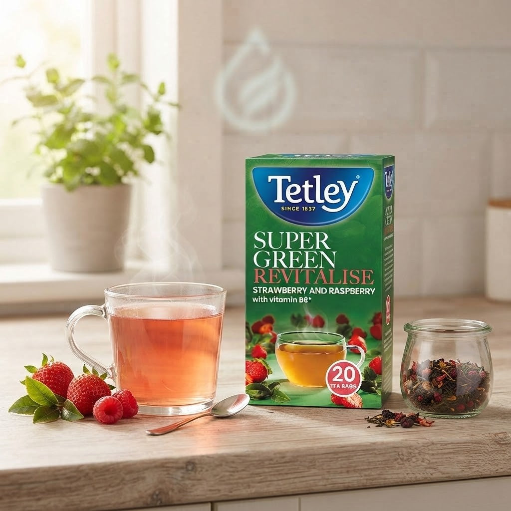 Tetley Super Green & Super Fruits Tea Bags 20s x 8 Multipack Bundle