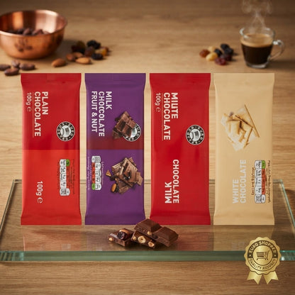 28x 100g Euro Shopper Chocolate Bars Variety  Assorted Flavours
