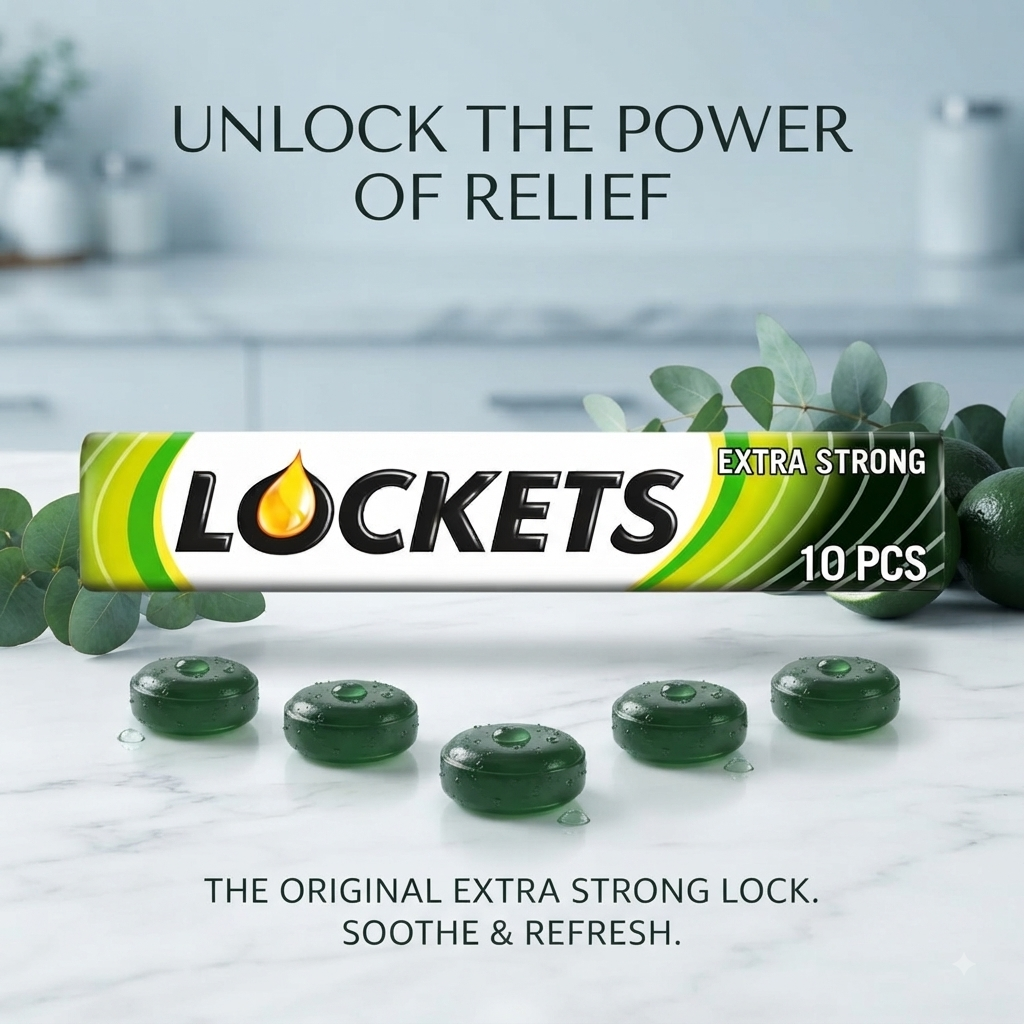 Lockets Honey & Lemon & Extra Strong Menthol Cough Sweets Lozenges 43g x 20 Pack