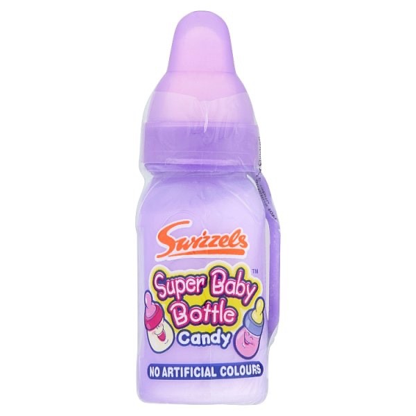 24 x 23g Swizzels Super Baby Bottle Sour Fruit Powder & Vanilla Candy Sweets Fun