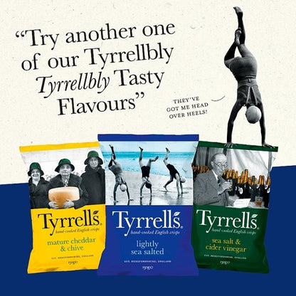 8x 150g Tyrrells Sea Salt & Cider Vinegar Sharing Crisps