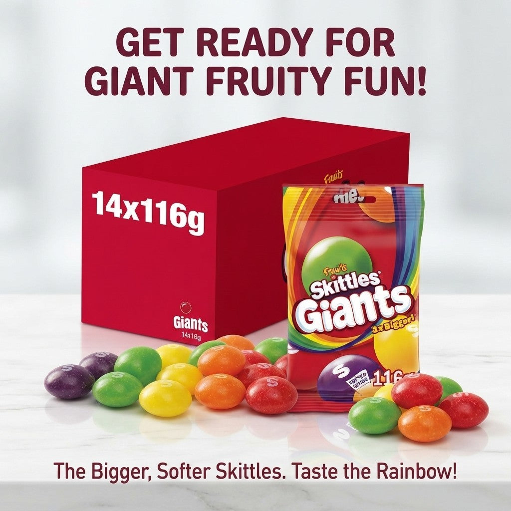 14x 116g Skittles Giants Fruits Sweets Chewy Candy Box