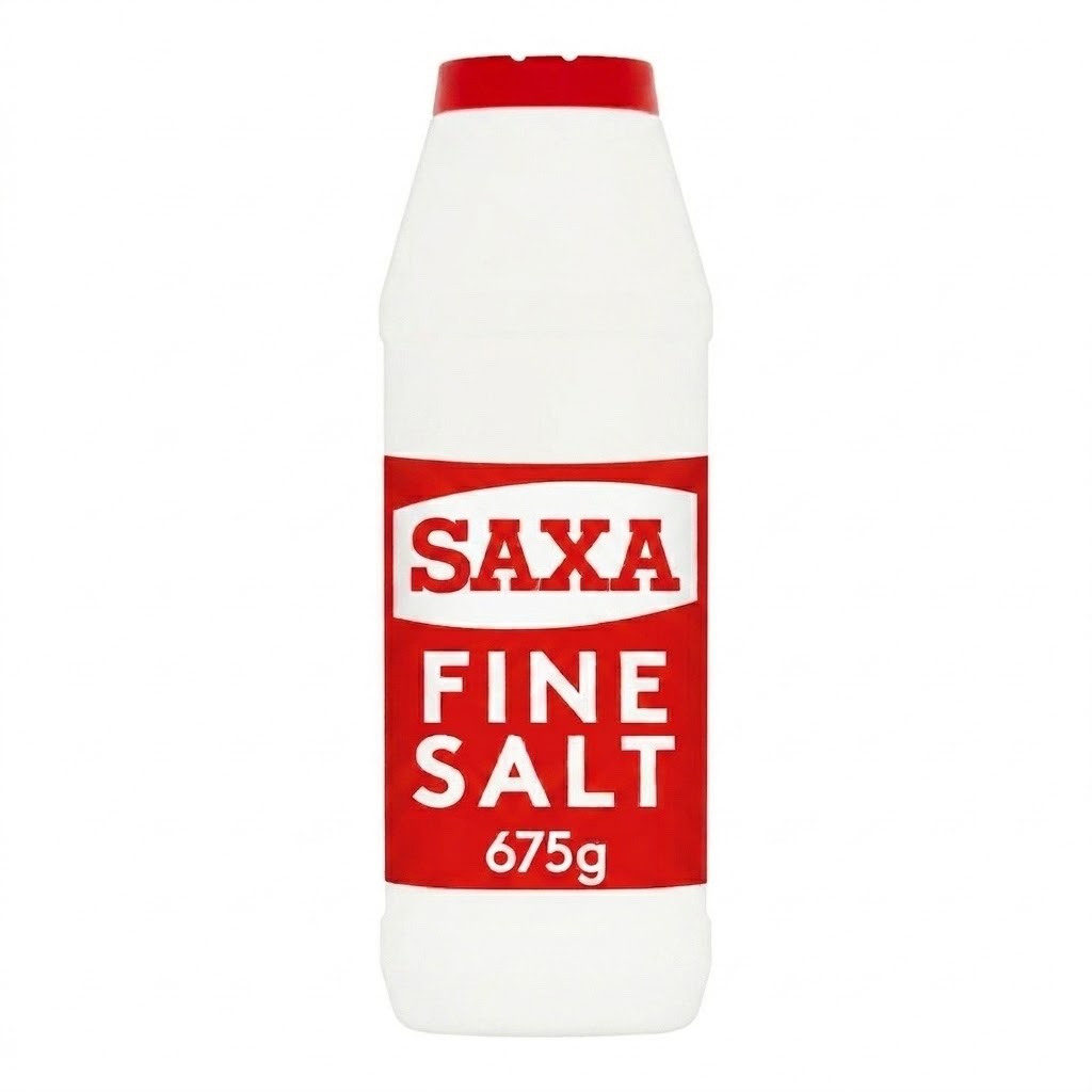 Pack of 675g Saxa Fine Table Cooking Salt Drum Iconic British Kitchen Essential