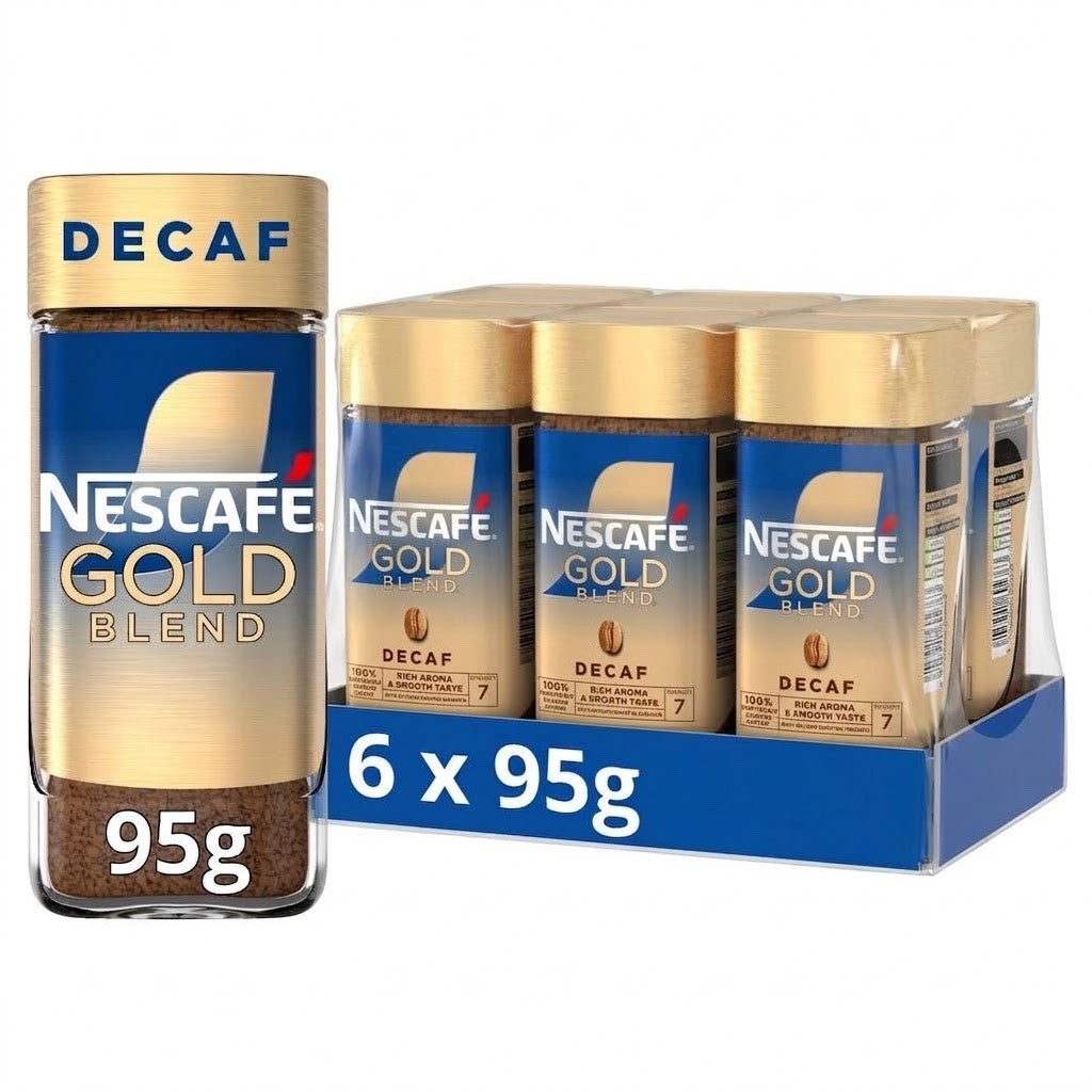 95g × 6 NESCAFE Gold Blend Decaf Jar Instant Coffee Decaffeinated Freeze Dried