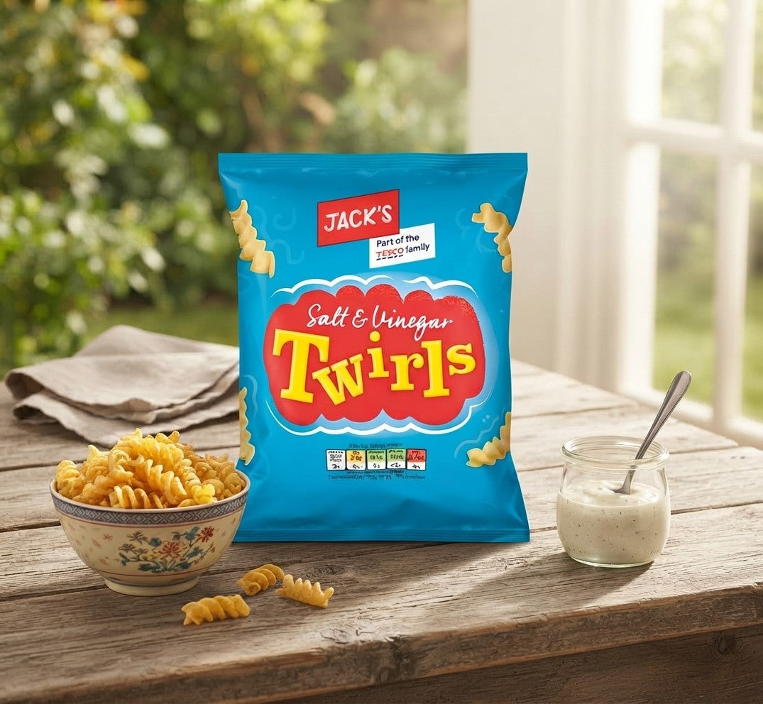18x 45g Jack's Salt & Vinegar Twirls Crispy Snacks