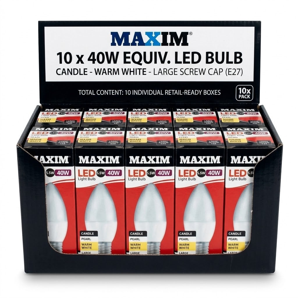 Maxim Clear Candle Light Bulbs 10 x 40W SES E14 Dimmable 240V