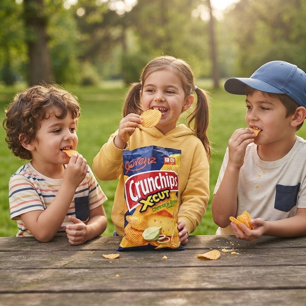 75g x 12 Lorenz X-Cut Crunchips Variety Pack - Salted, Paprika, Cheese & Onion