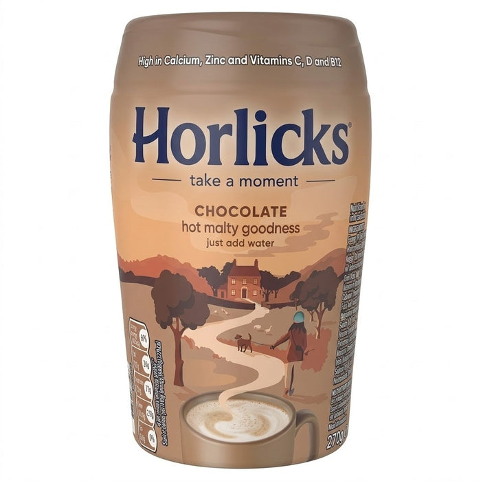 270g x 6 Horlicks Chocolate Hot Malt Drink Mix Powder Bulk Pack Jar