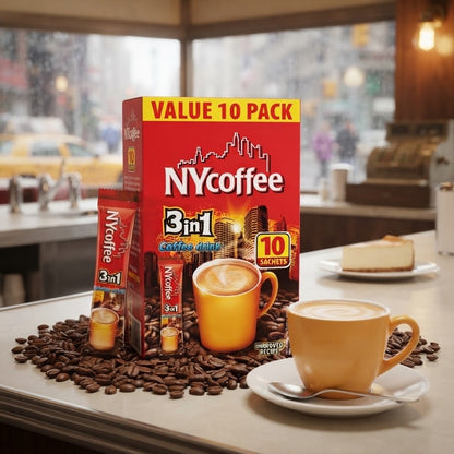 NYCoffee 3 in 1 Instant Coffee Sticks Mix Box Salted Caramel & Vanilla Flavours