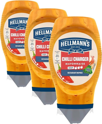 Pack of 8 | 250ml - Hellmann's Chilli Charger Mayonnaise - Spicy Garlic & Chilli