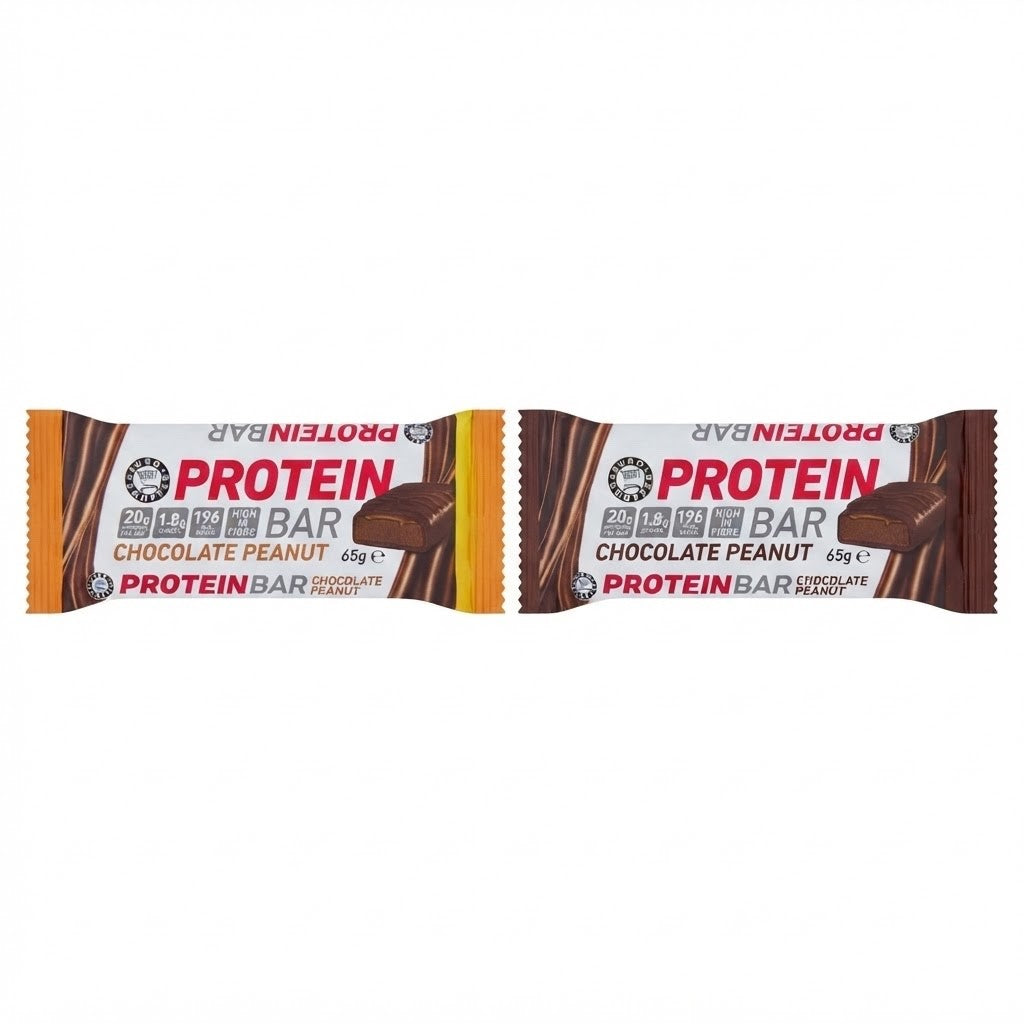 12 x 65g Euro Shopper Protein Bars Box - Chocolate Peanut & Salted Caramel