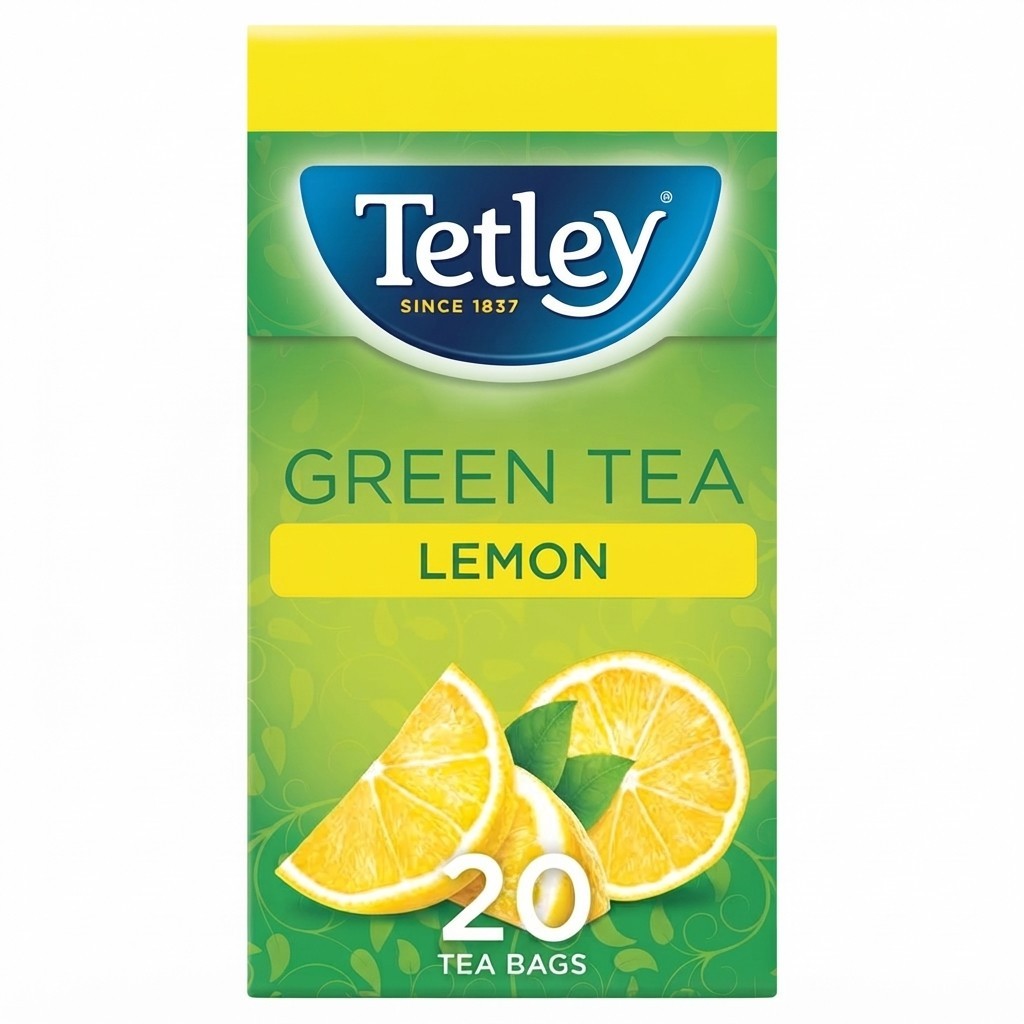20s 40g 4 Pack Bundle Total 80 BagsTetley Lemon Green Tea Bags Zesty Refreshment