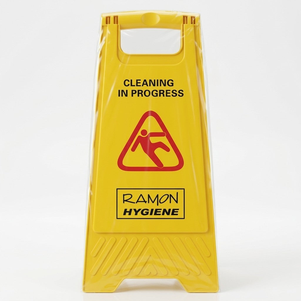 Yellow Wet Floor Sign Cleaning In Progress Caution Safety A-Frame Floor Board