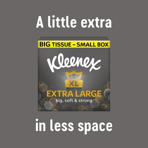 12 Boxes (6x2) Kleenex Extra Large Tissues Compact Twin Pack Soft Facial Tissue