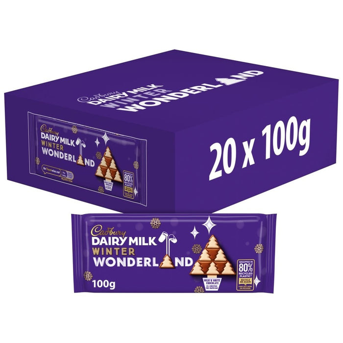100g x 20 Cadbury Dairy Milk Winter Wonderland Chocolate Bar 100g Bulk Box