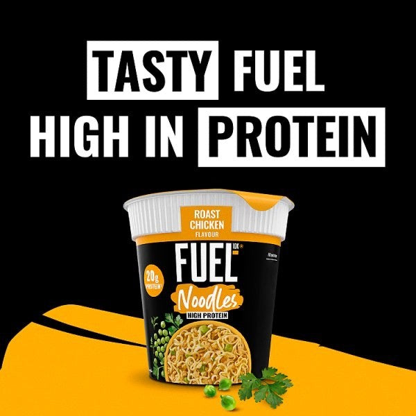 87g x 8 FUEL10K High Protein Instant Noodles Pot Sizzling Beef & Roast Chicken