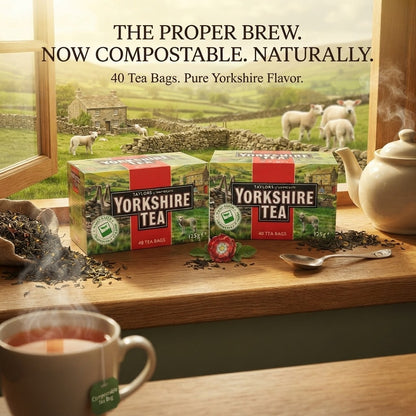 40s Pack of 5 (200 Bags Total) 125g Yorkshire Tea Bags  Black Tea Bulk Buy