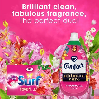 4x 15 Wash (60 Washes) Surf 3in1 Tropical Lily Laundry Detergent Capsules Bulk