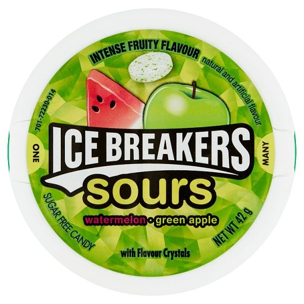 8x 42g Ice Breakers Sours Watermelon & Green Apple