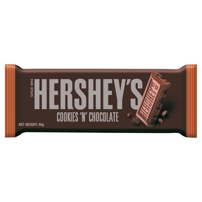 24 x 40g Hershey’s Cookies ‘N’ Chocolate Bars Bulk Pack Box Milk Chocolate Snack