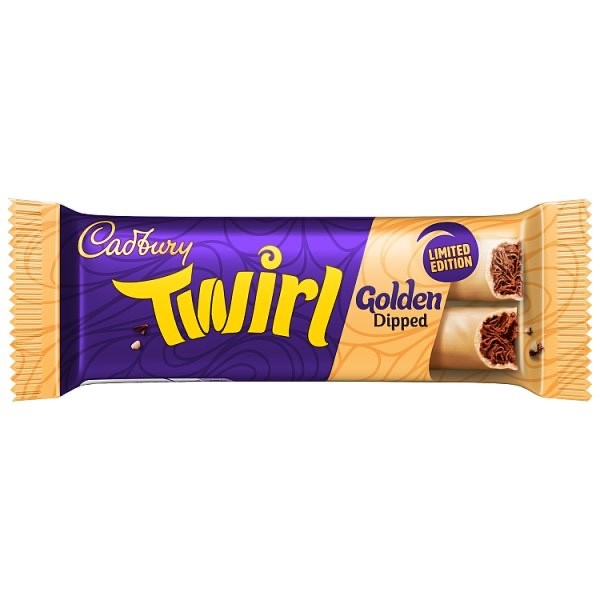 43g x 48 Pack Cadbury Twirl Chocolate Bar - Golden Dipped Milk Chocolate