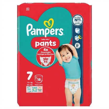 4x 18s Pampers Baby-Dry Nappy Pants Size 7 360 Fit