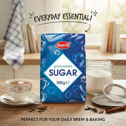 10x 500g Best-In Granulated Sugar - Pure White Baking & Tea Sugar