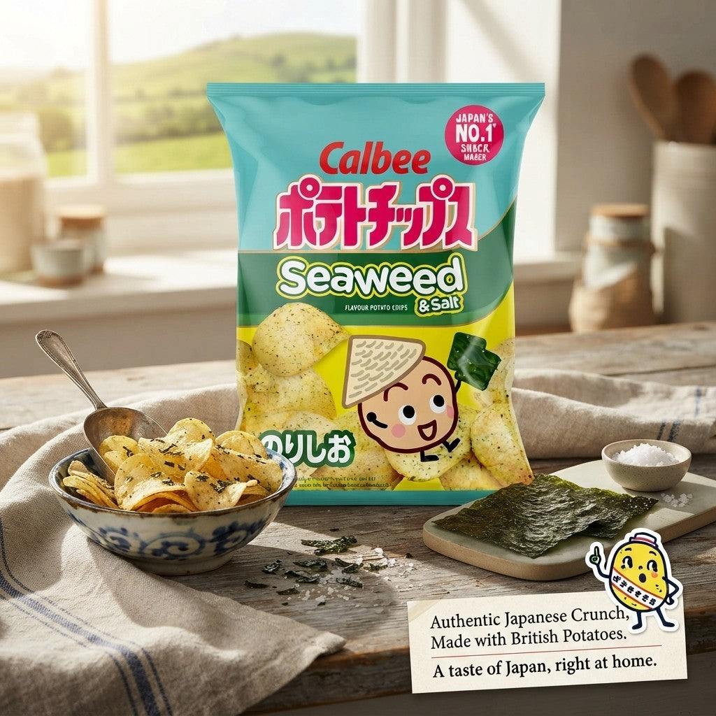 8x 130g Calbee Seaweed & Salt Potato Chips Japanese Crisps